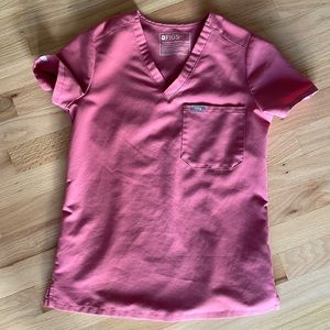 figs scrub top *breast cancer edition